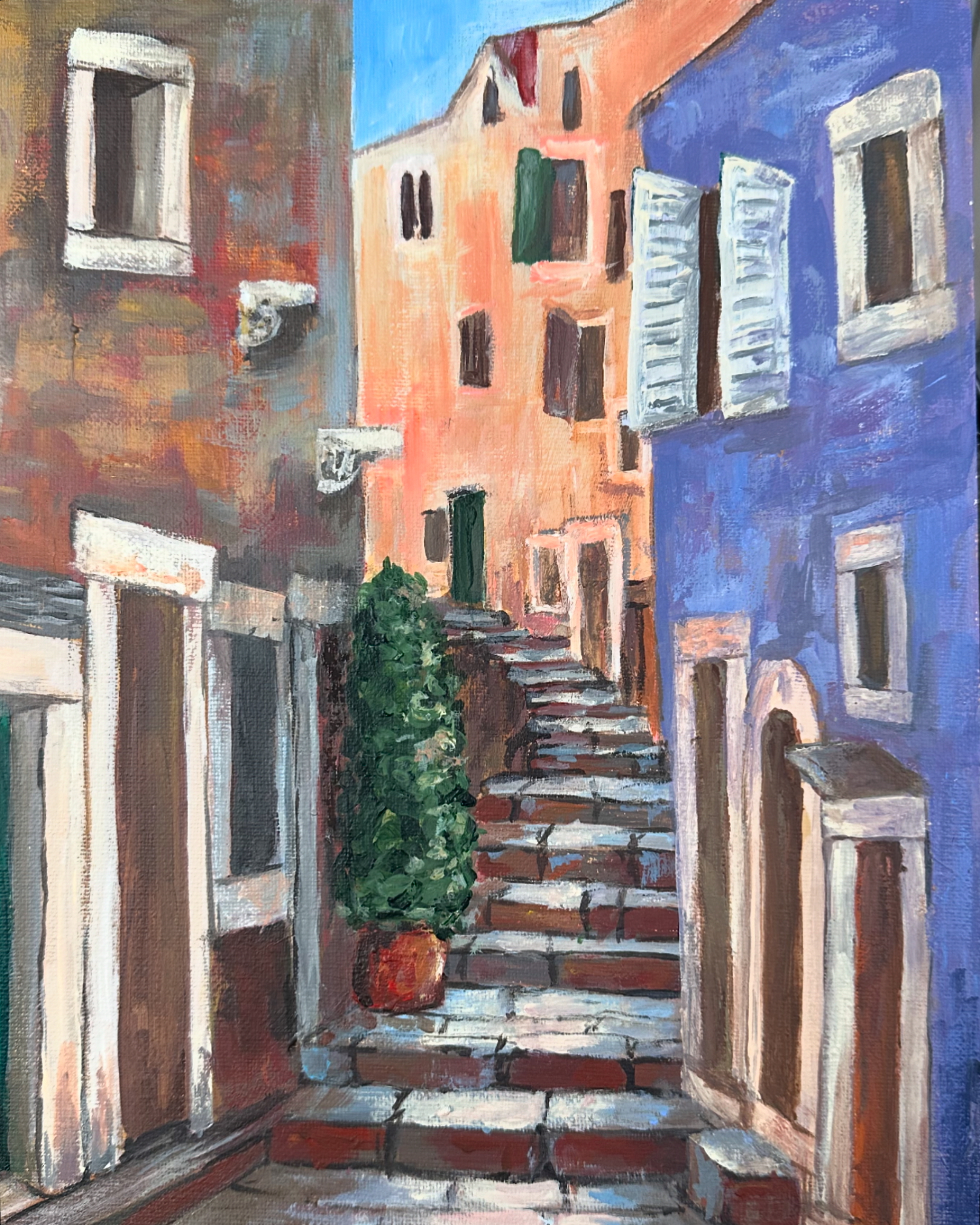 Hvar 24x30cm || acryl on desk