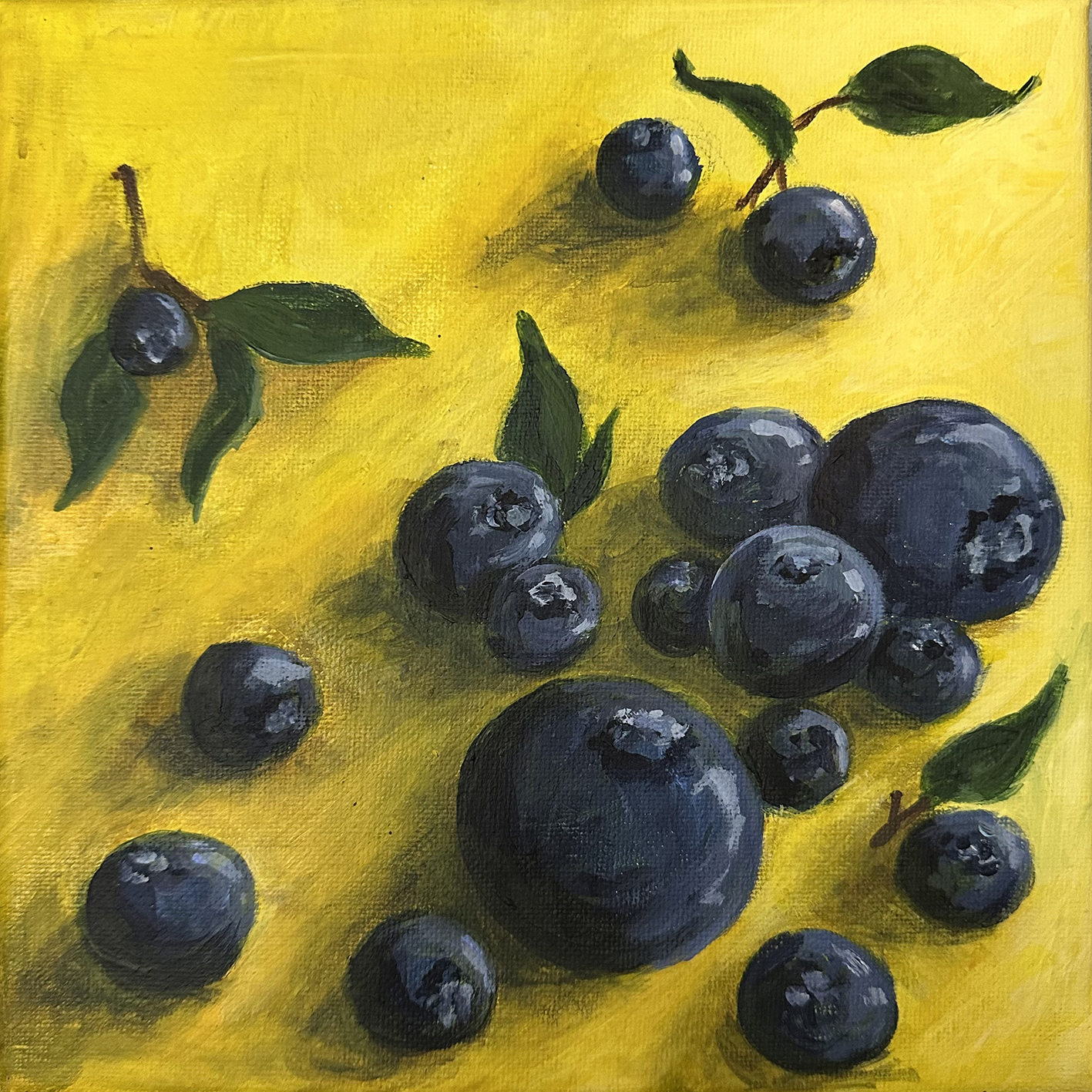 Blueberries || 20x20 cm || akryl na płótnie